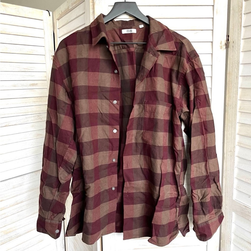 Lemaire x Uniqlo U Checkered Plaid Long sleeve button down Size M